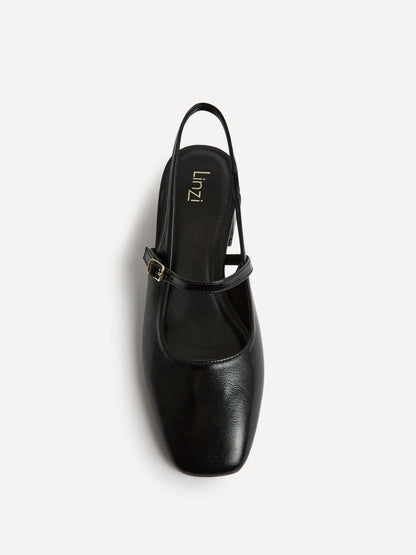 Society Black Faux Leather Mary Jane Heels