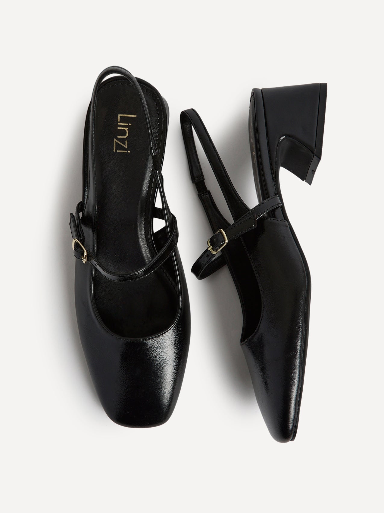 Society Black Faux Leather Mary Jane Heels