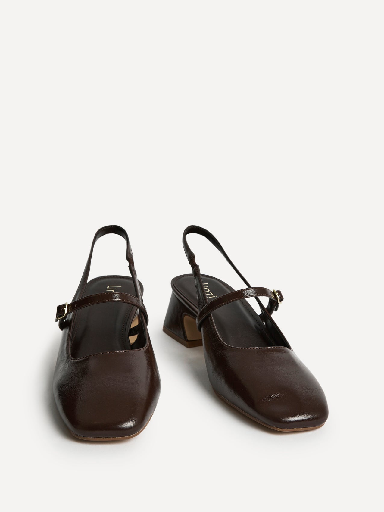 Society Brown Faux Leather Mary Jane Heels