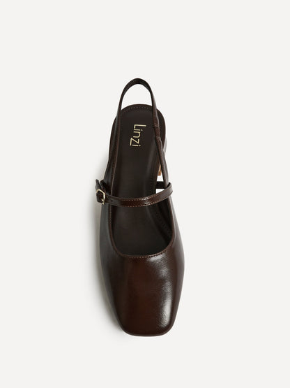 Society Brown Faux Leather Mary Jane Heels