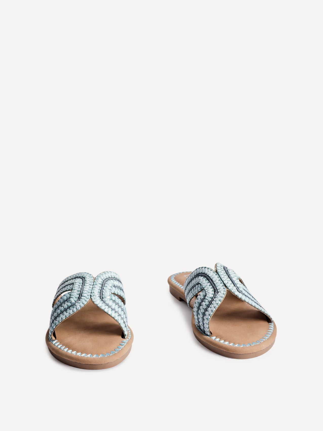 Solar Blue Flat Slider Sandals