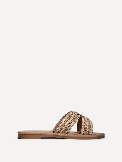 Solar Nude Flat Slider Sandals
