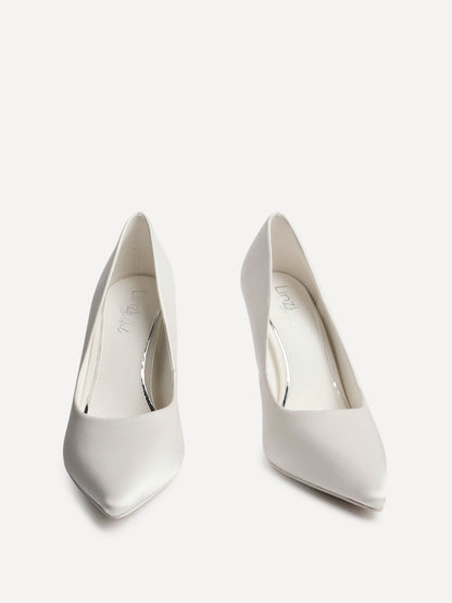 Solemate Bridal Ivory Satin Court Heels