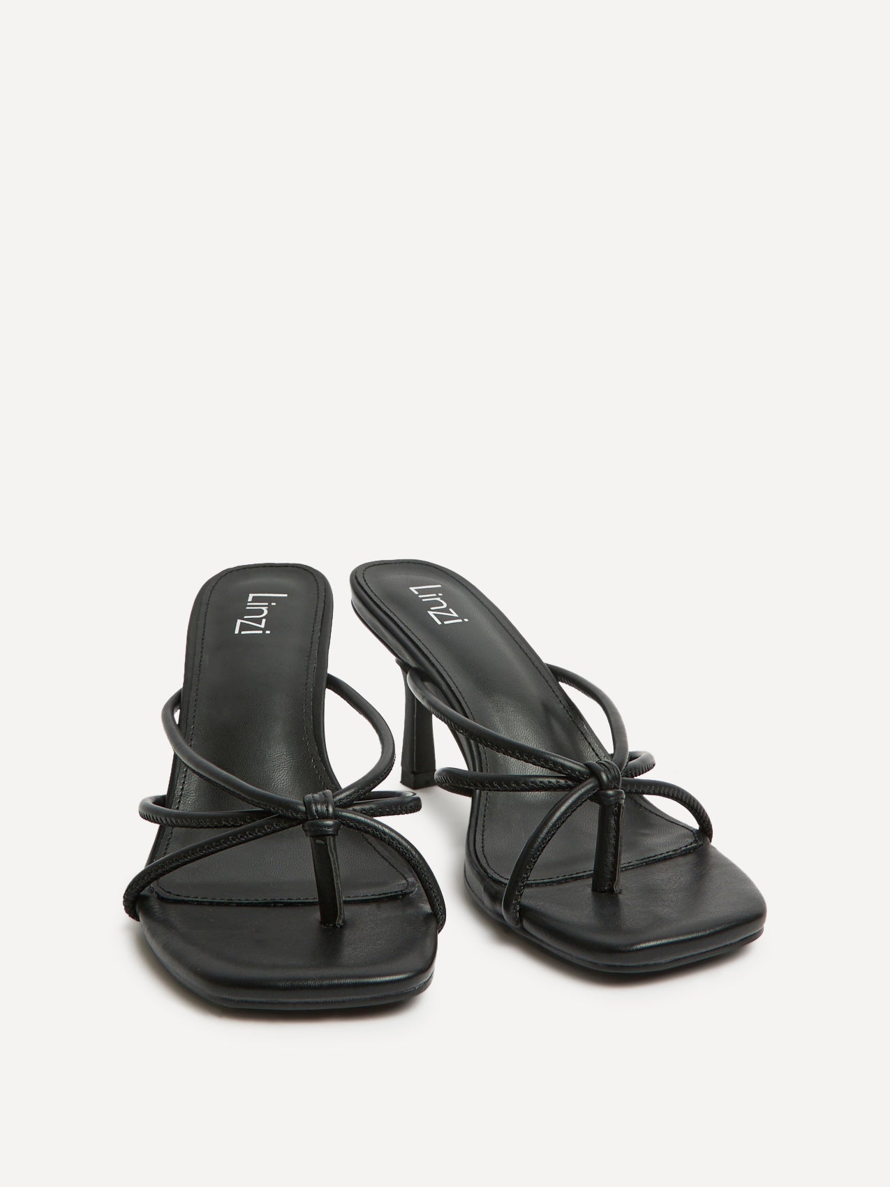 Solis Black Strappy Mule Heels