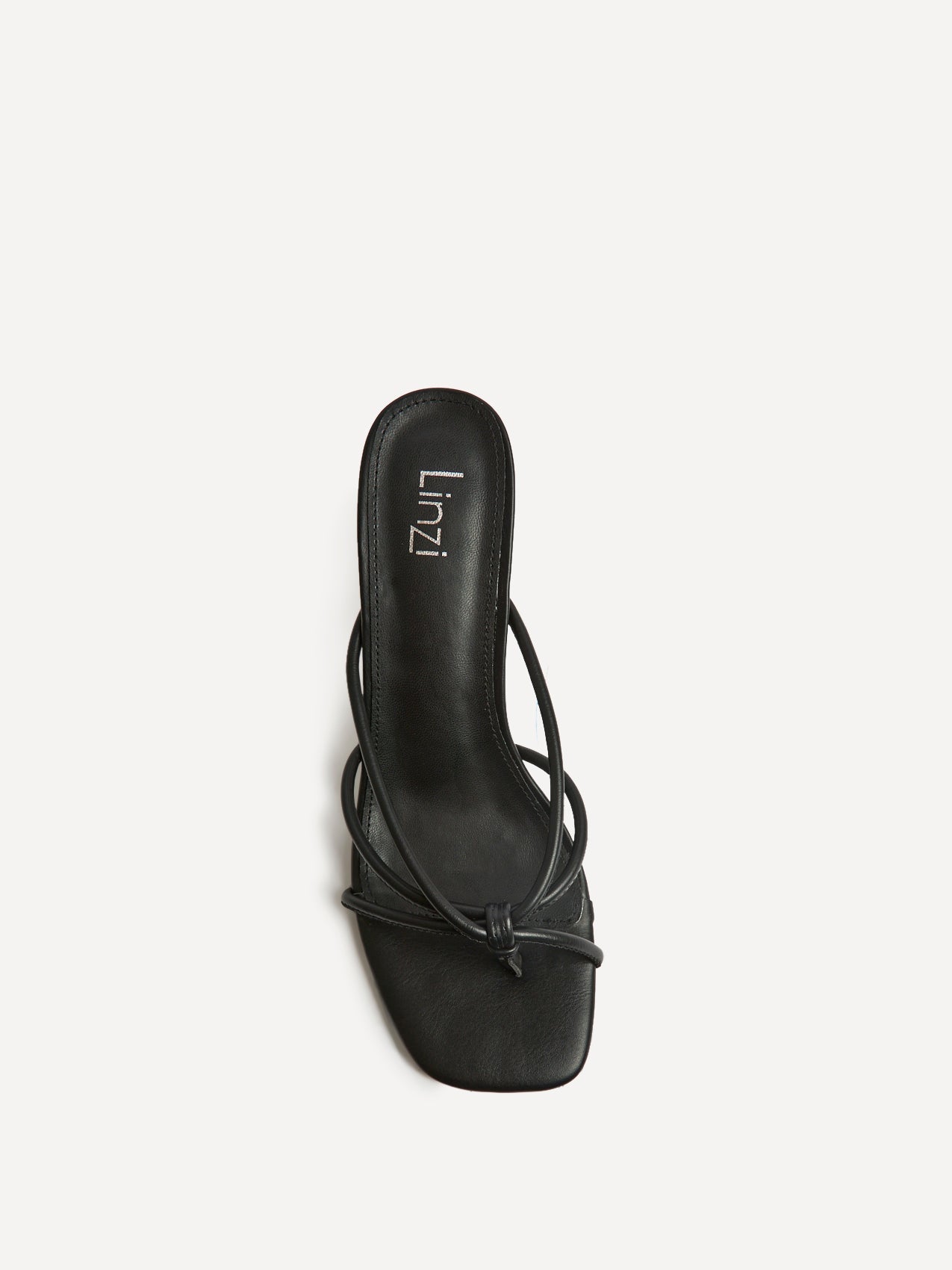 Solis Black Strappy Mule Heels