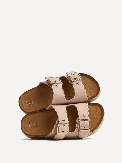 Sonnet Dusky Pink Double Buckle Flatform Sandals