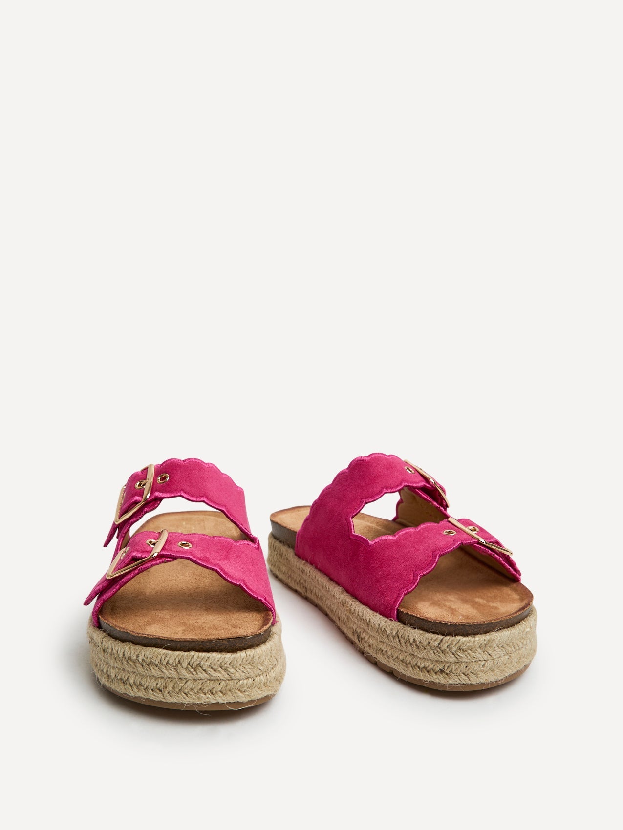 Sonnet Fuchsia Double Buckle Flatform Sandals