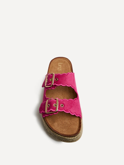Sonnet Fuchsia Double Buckle Flatform Sandals