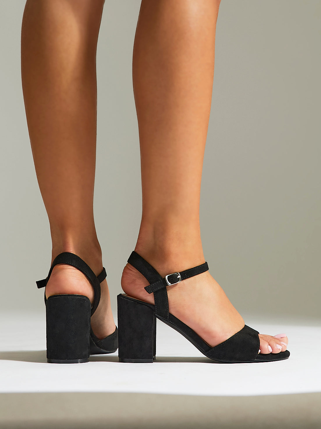 Soul Black Faux Suede Block Heels