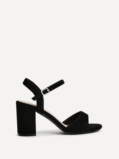 Soul Black Faux Suede Block Heels