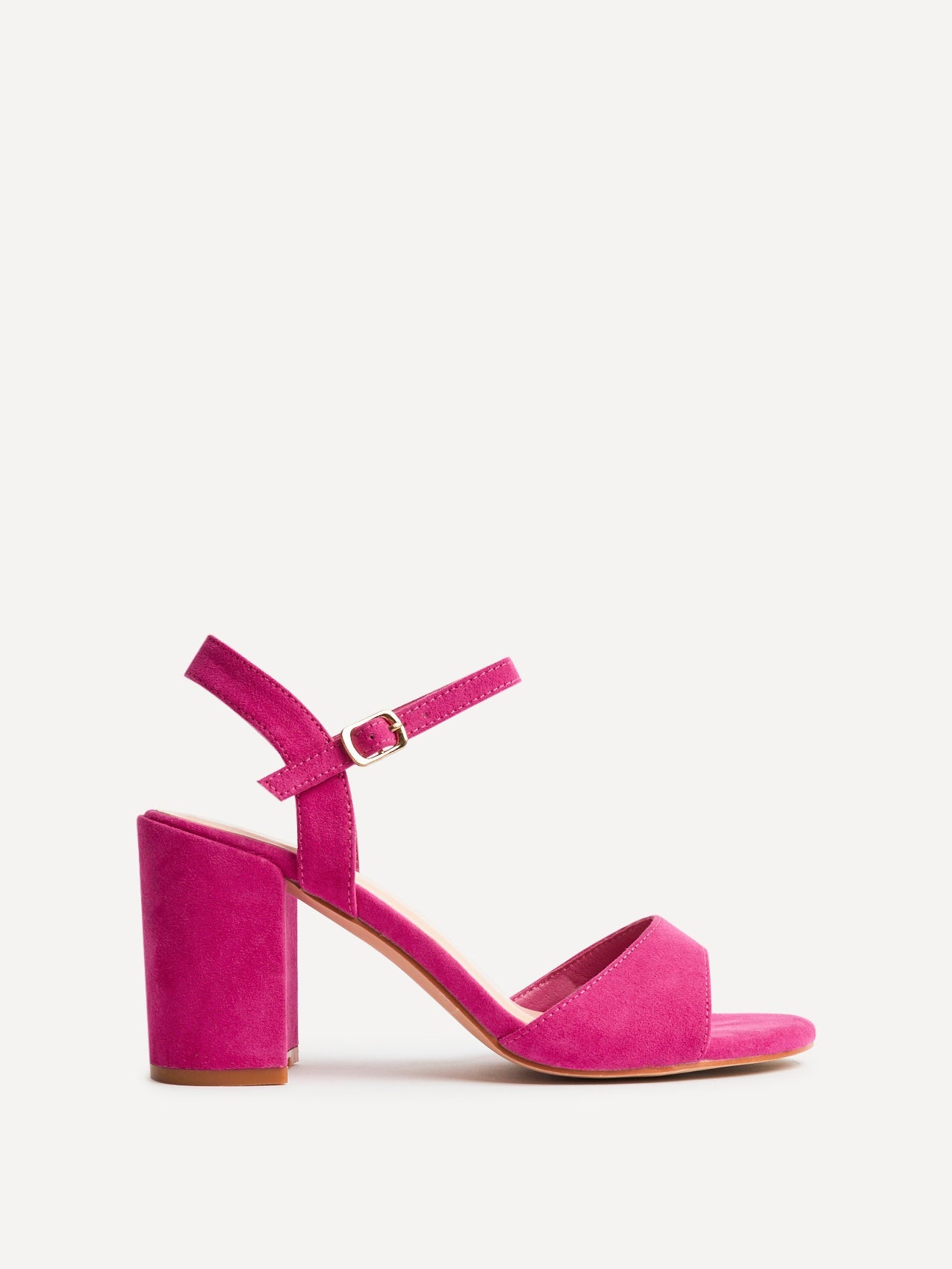 Soul Pink Faux Suede Block Heels