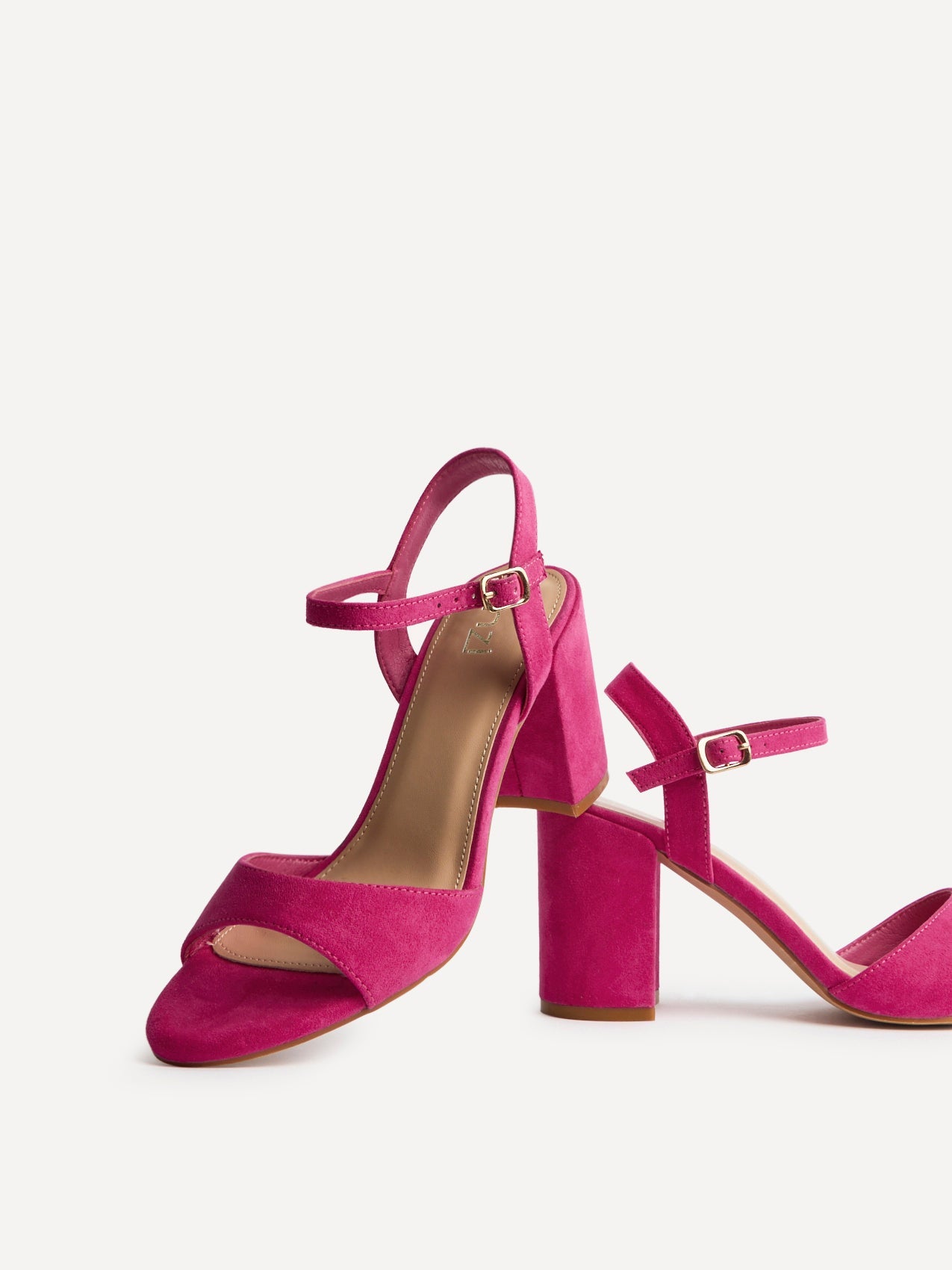 Soul Pink Faux Suede Block Heels
