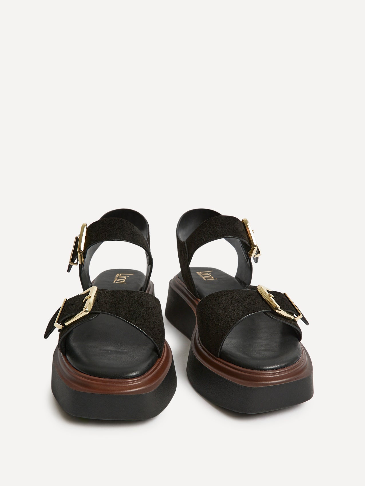 Source Wide Fit Black Flatform Sandals