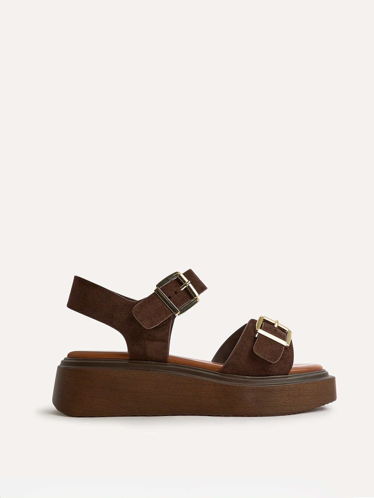 Source Wide Fit Brown Flatform Sandals