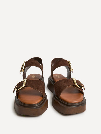 Source Wide Fit Brown Flatform Sandals