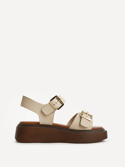 Source Wide Fit Nude Flatform Sandals