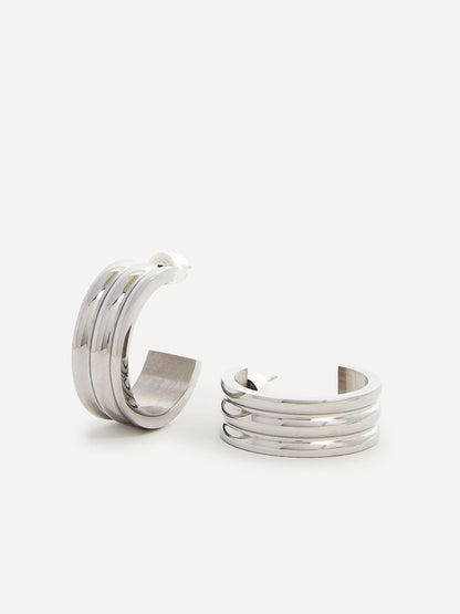 Spirit Silver Large Hoop Earrings