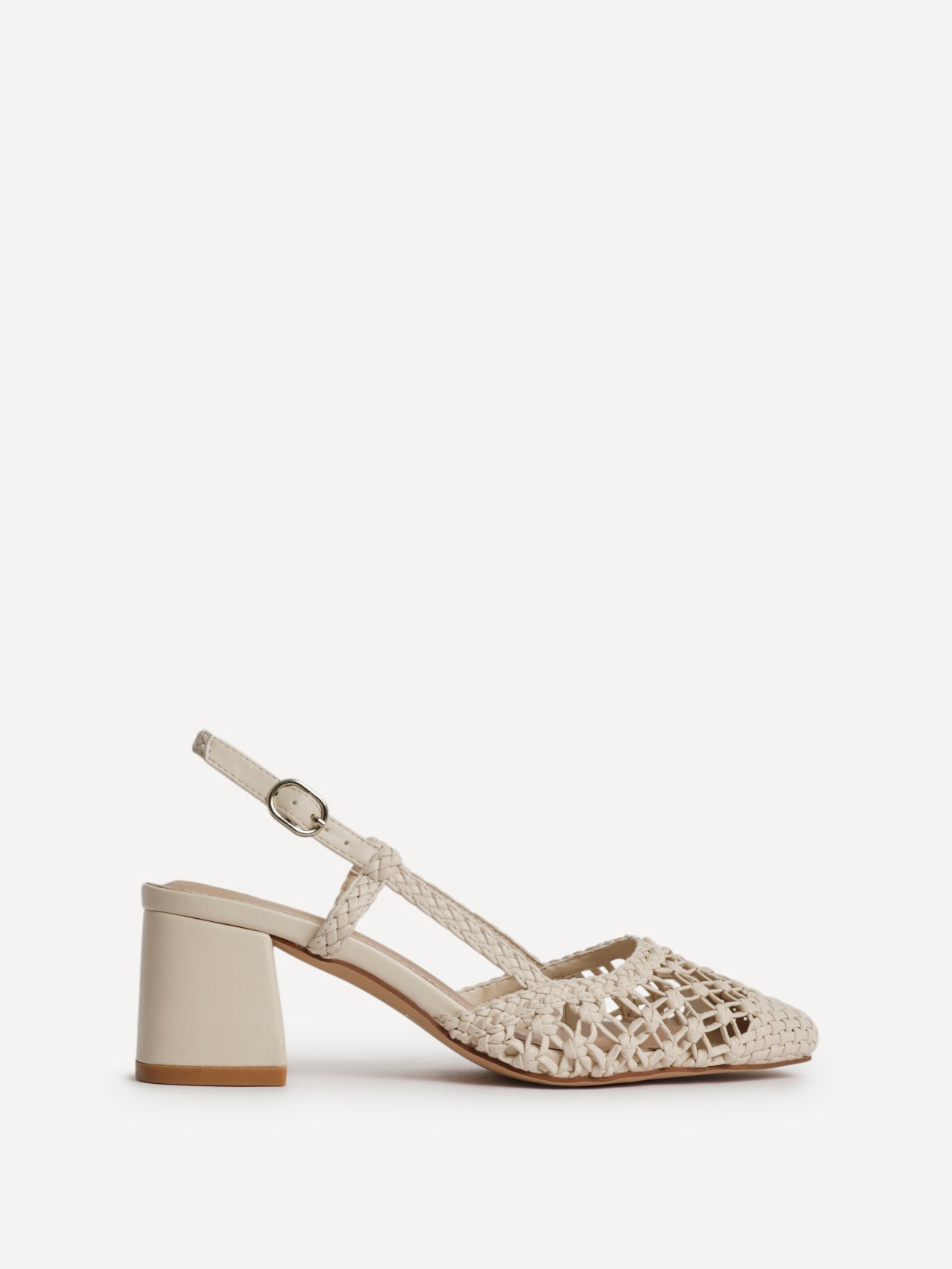 Spring Beige Handwoven Court Heels