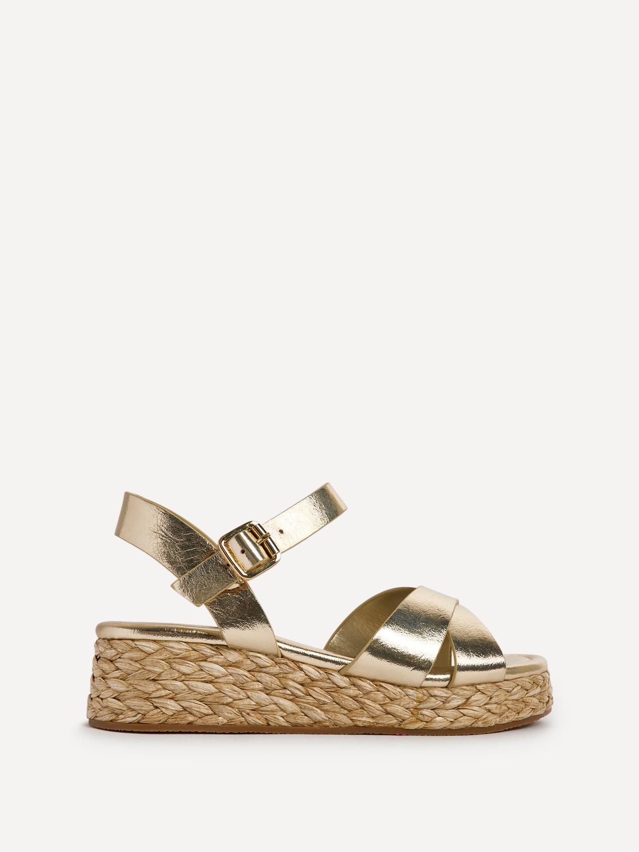 Spritz Wide Fit Gold Flatform Sandals