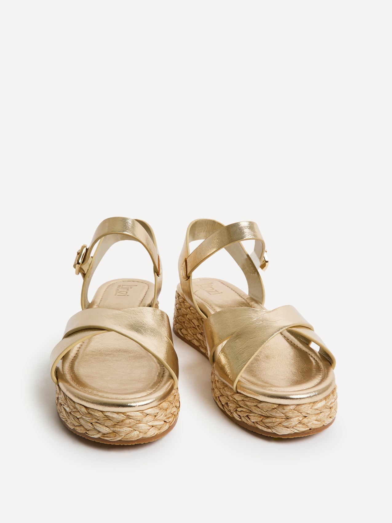 Spritz Wide Fit Gold Flatform Sandals
