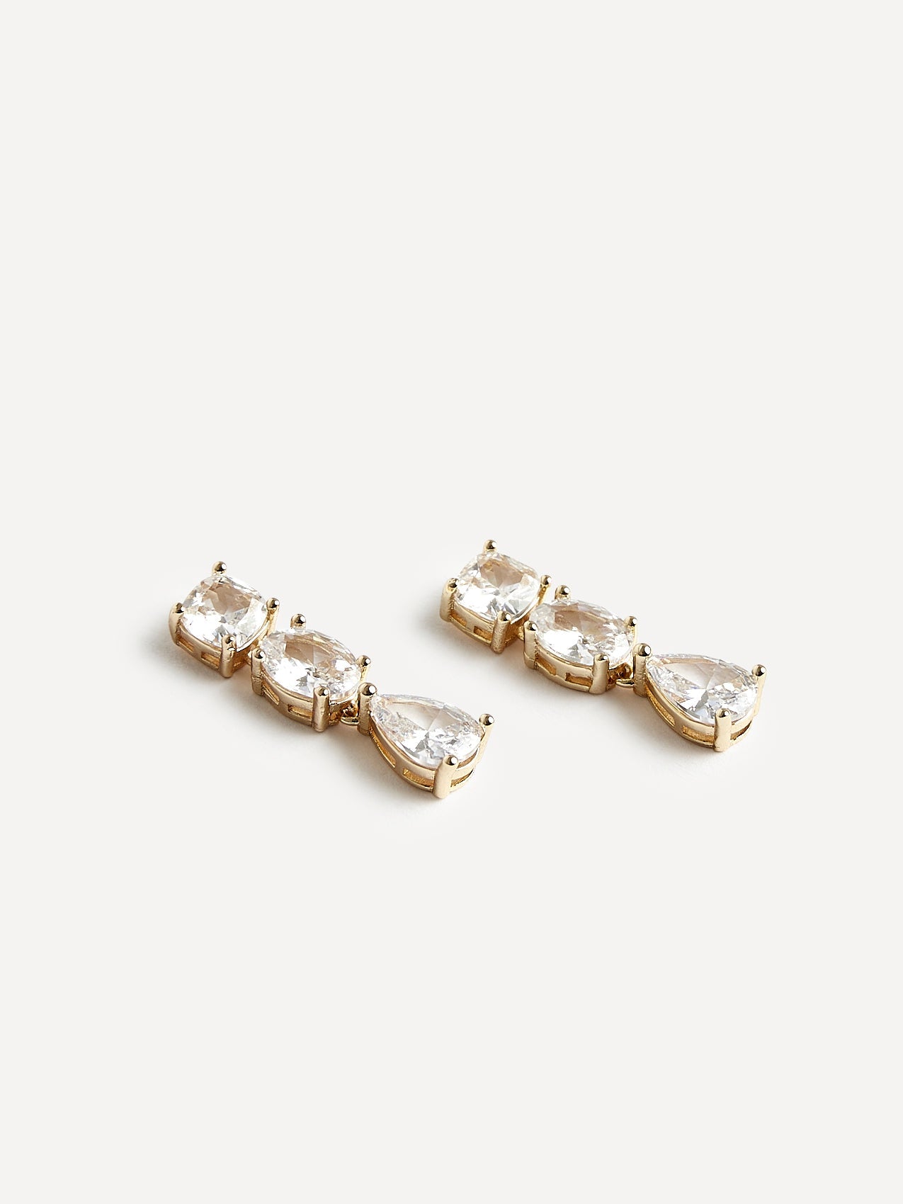 Stardust Gold Crystal Stone Drop Earrings