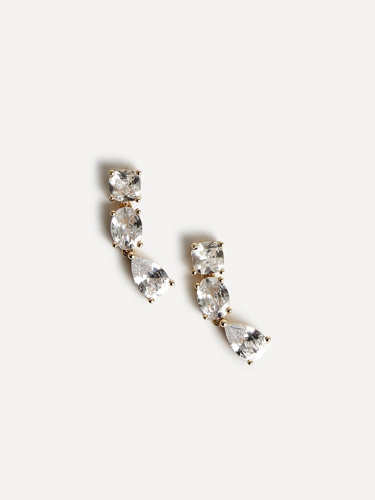 Stardust Gold Crystal Stone Drop Earrings