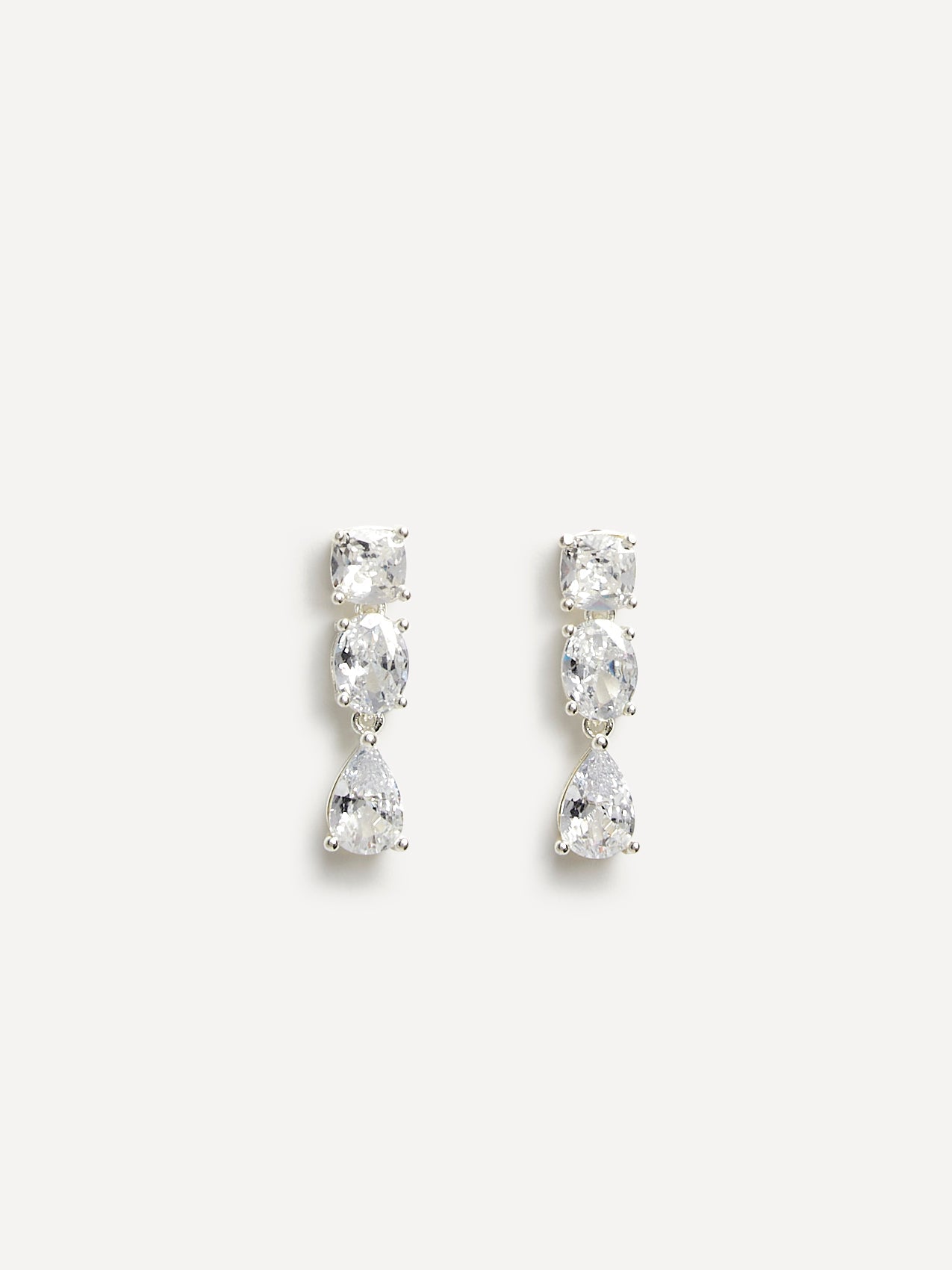 Stardust Silver Crystal Stone Drop Earrings