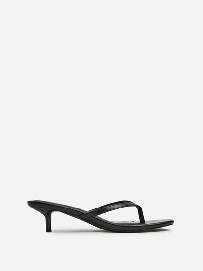 Stassie Black Mule Heels