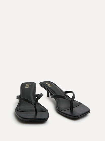 Stassie Black Mule Heels