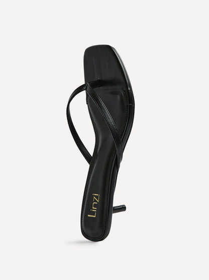 Stassie Black Mule Heels