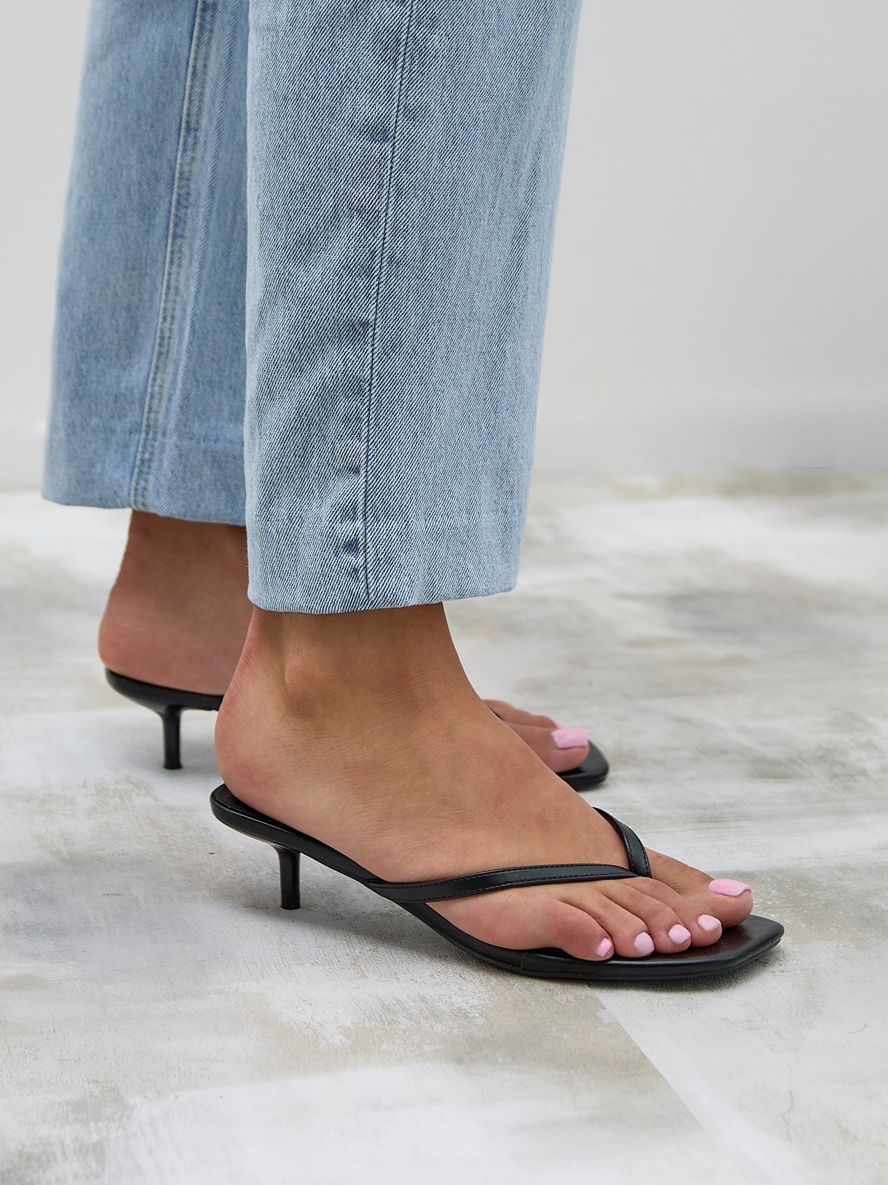 Stassie Black Mule Heels