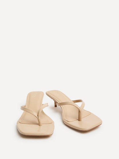 Stassie Nude Mule Heels