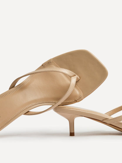 Stassie Nude Mule Heels