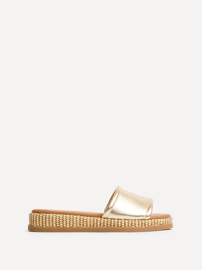Stay Gold Flatform Mule Sandals