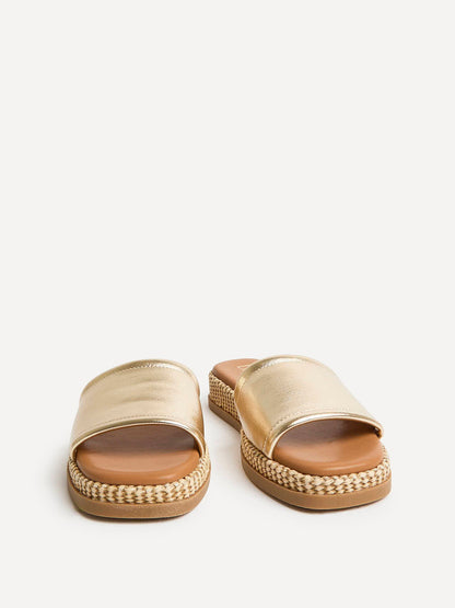 Stay Gold Flatform Mule Sandals