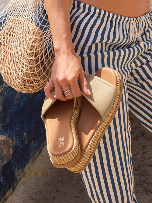 Stay Taupe Flatform Mule Sandals