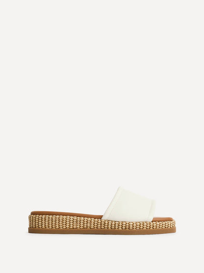 Stay White Flatform Mule Sandals