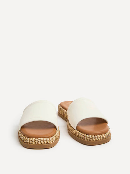 Stay White Flatform Mule Sandals