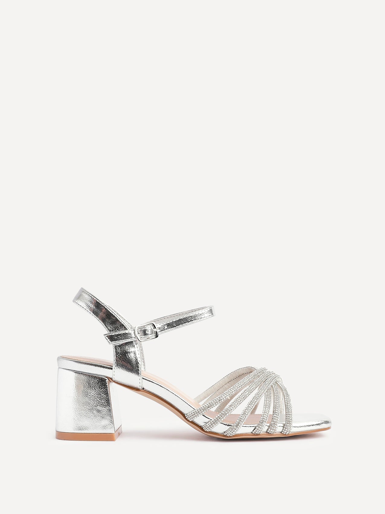 Strictly Wide Fit Silver Diamante Heels