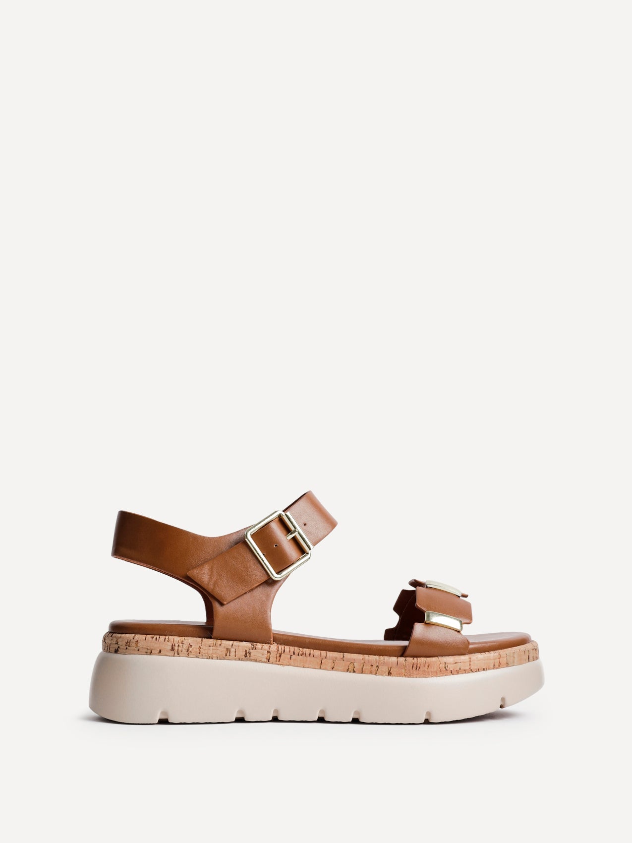 Stride Tan Flatform Sandals