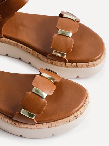 Stride Tan Flatform Sandals