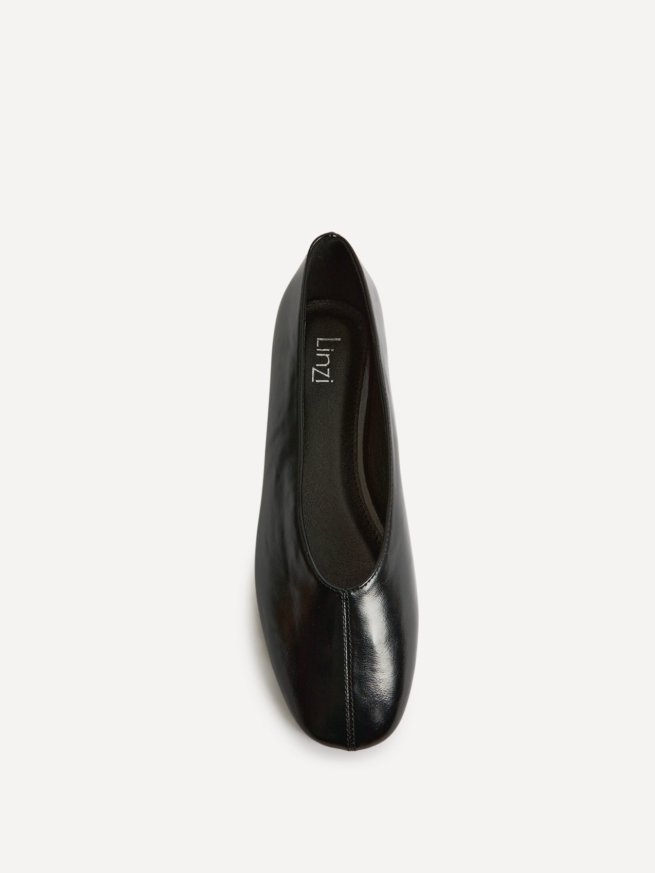 Structure Black Faux Leather Square Toe Ballet Flats