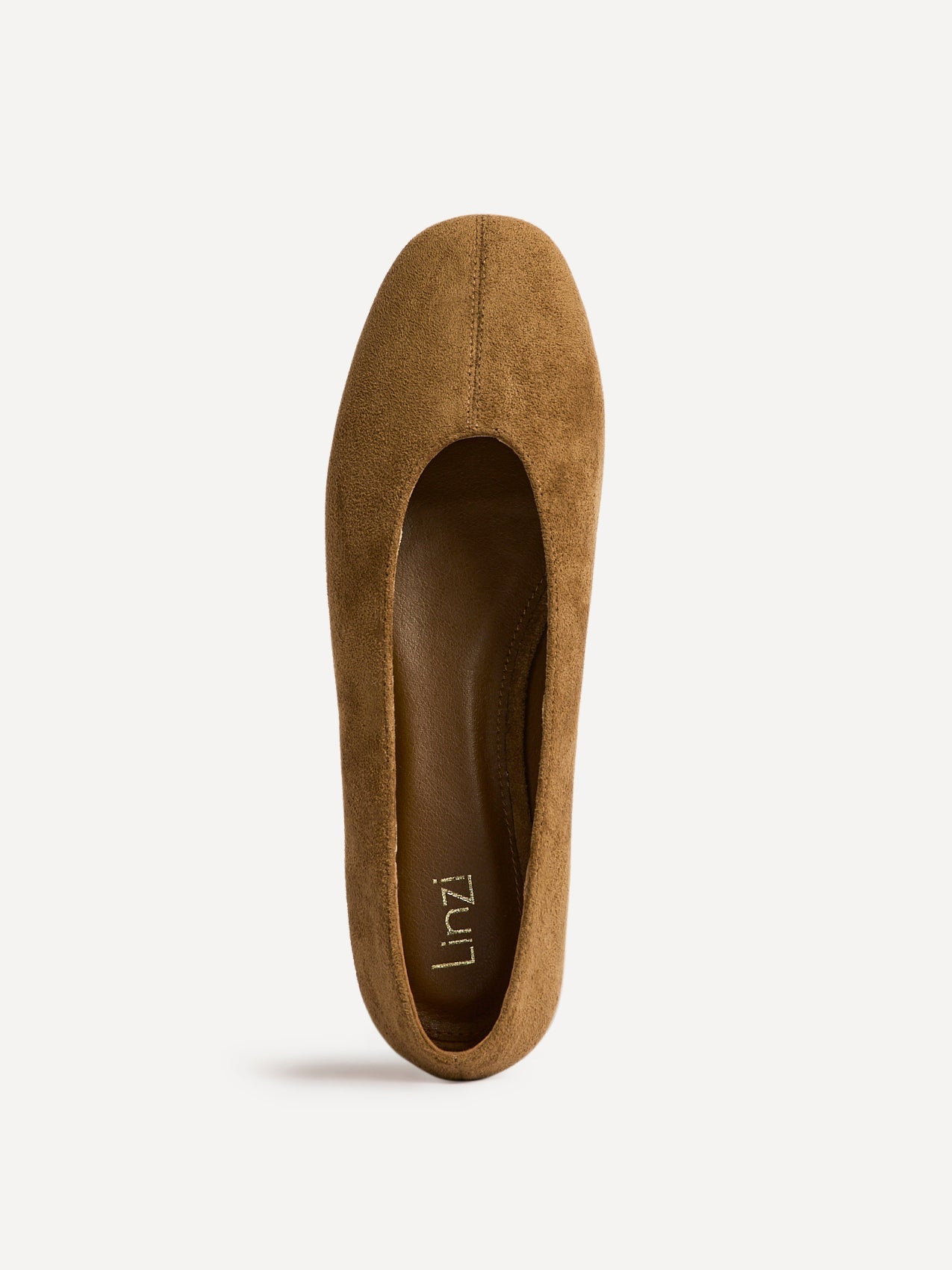 Structure Tan Faux Suede Square Toe Ballet Flats
