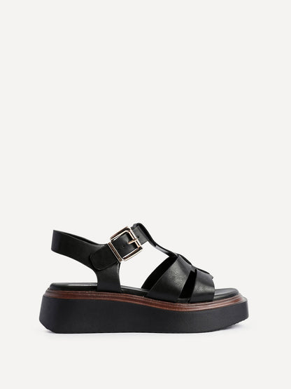 Subtract Black Gladiator Flatform Sandals
