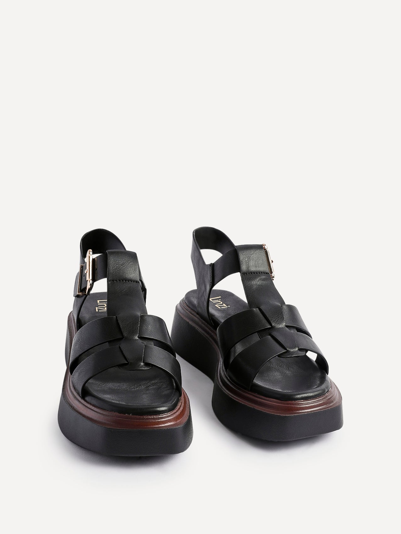 Subtract Black Gladiator Flatform Sandals