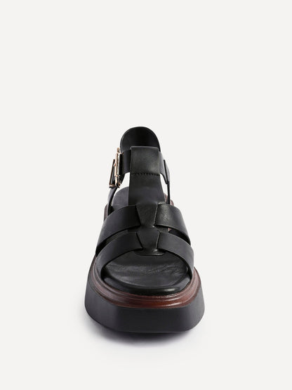 Subtract Black Gladiator Flatform Sandals