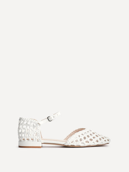 Suki White Handwoven Sandals