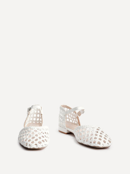Suki White Handwoven Sandals