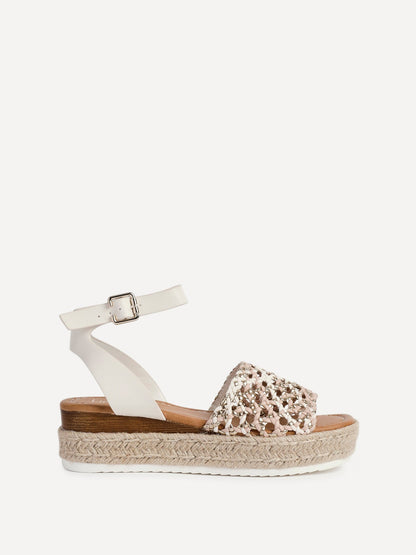 Sundown Beige Espadrille Flatform Sandals