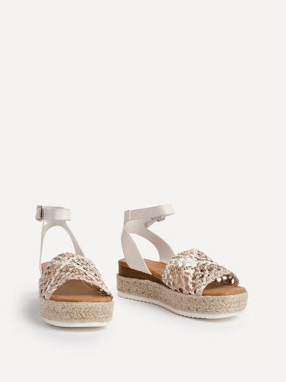 Sundown Beige Espadrille Flatform Sandals